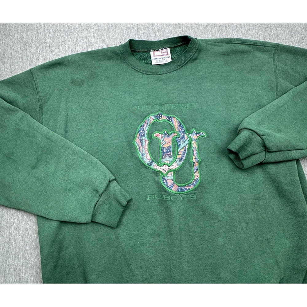 Crable Sportswear Ohio University Bobcats Crewneck Sweatshirt Sz XL USA Vtg 90s